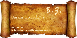 Banga Zoltán névjegykártya