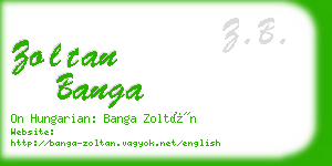 zoltan banga business card